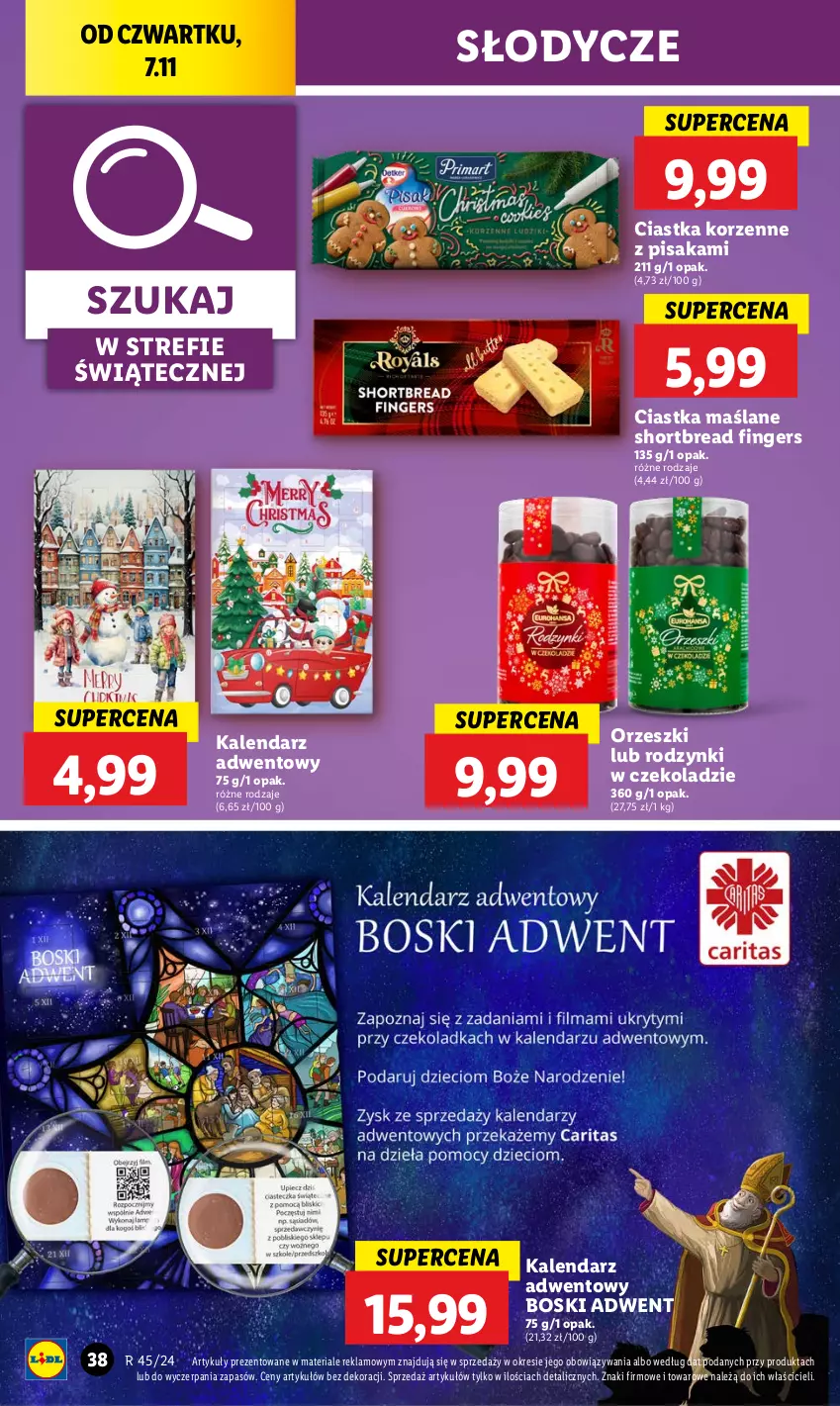 Gazetka promocyjna Lidl - GAZETKA - ważna 07.11 do 09.11.2024 - strona 40 - produkty: Ciastka, Kalendarz, Kalendarz adwentowy, Orzeszki, Rodzynki