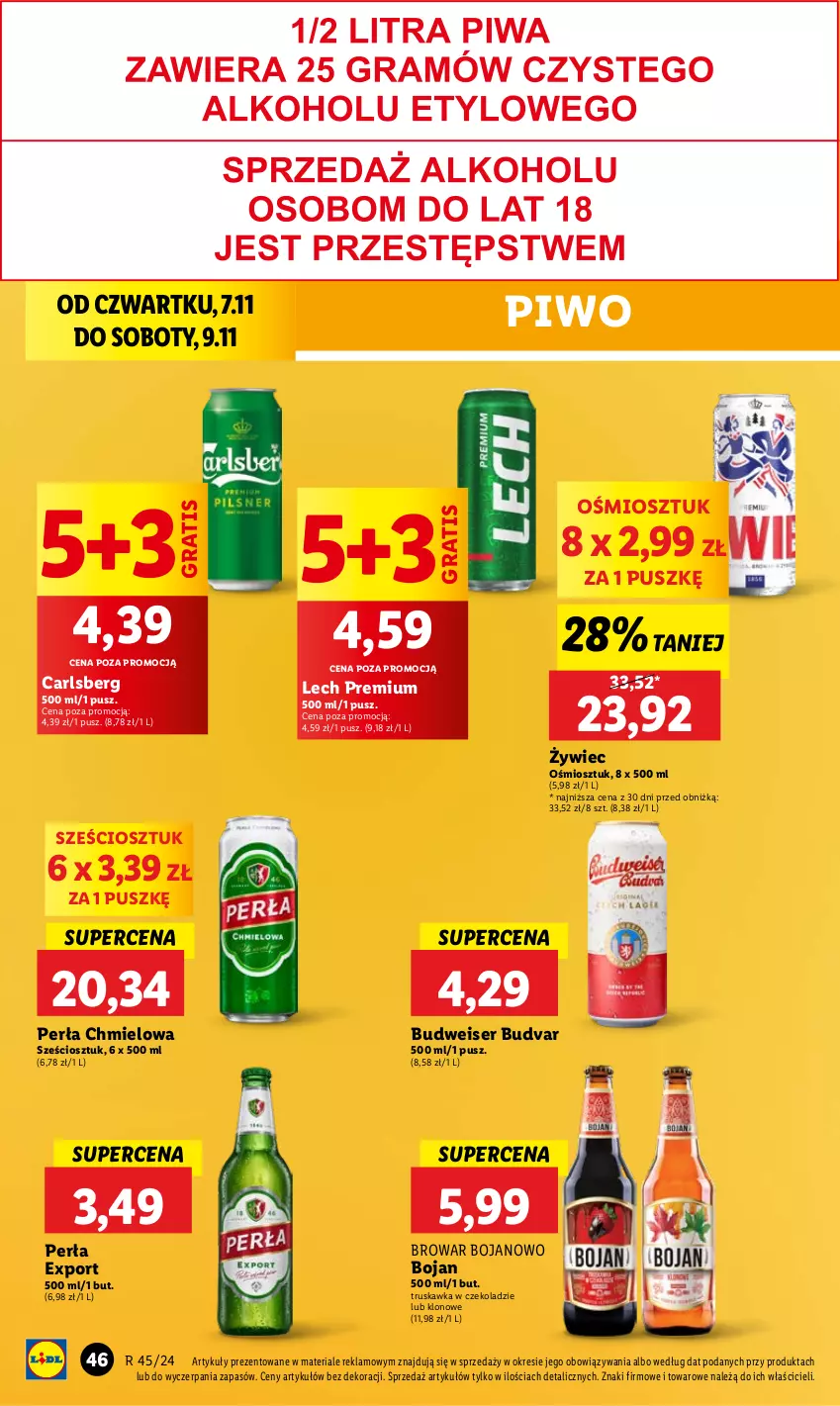 Gazetka promocyjna Lidl - GAZETKA - ważna 07.11 do 09.11.2024 - strona 48 - produkty: Carlsberg, Gra, Lech Premium, Perła, Piwo, Por, Ser