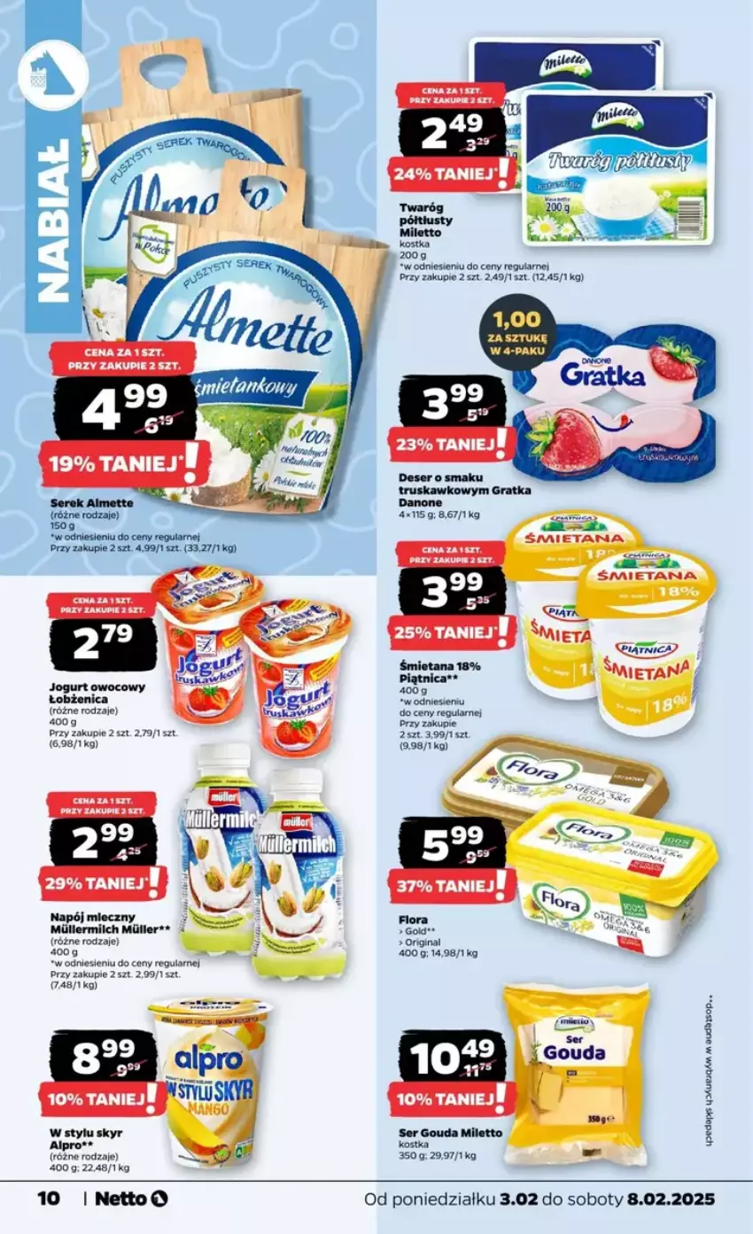 Gazetka promocyjna Netto - ważna 03.02 do 09.02.2025 - strona 11 - produkty: Alpro, Danone, Fa, Gouda, Gra, Ser, Twaróg, Twaróg półtłusty