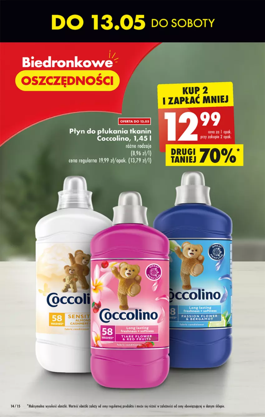 Gazetka promocyjna Biedronka - Gazetka - Biedronka.pl - ważna 11.05 do 17.05.2023 - strona 14 - produkty: Brie, Coccolino, Fa, LG, Płyn do płukania, Sok