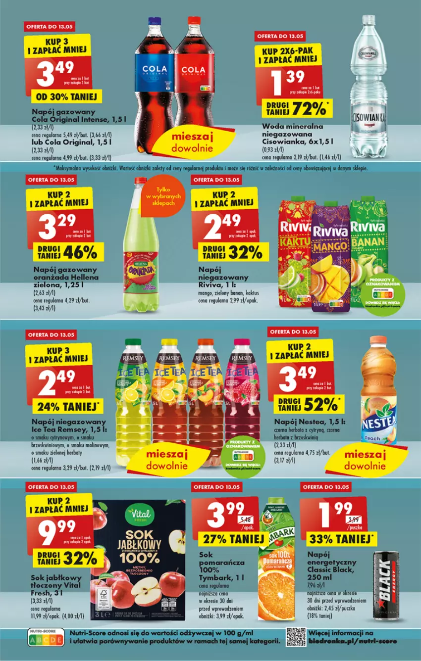 Gazetka promocyjna Biedronka - Gazetka - Biedronka.pl - ważna 11.05 do 17.05.2023 - strona 47 - produkty: Cisowianka, Gin, Hellena, Herbata, Kaktus, Lack, Napój, Napój gazowany, Napój niegazowany, Nestea, Por, Rama, Sok, Tymbark