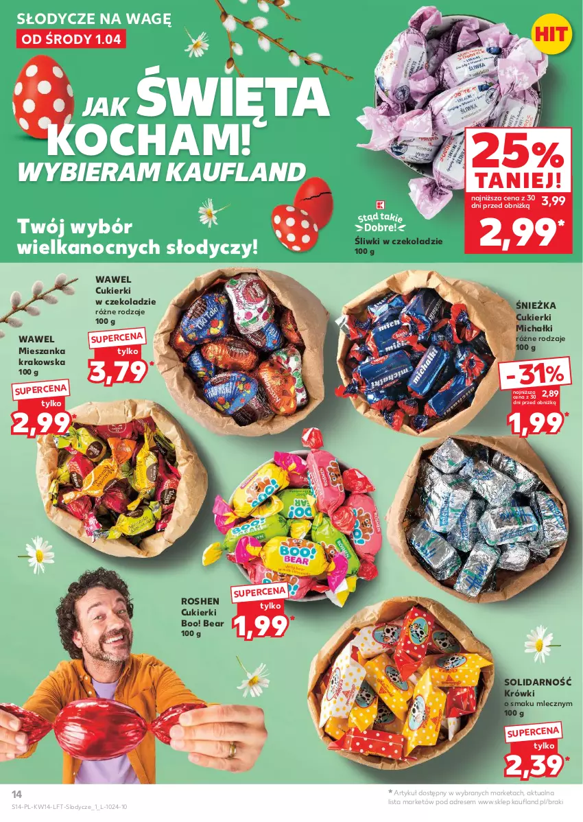 Gazetka promocyjna Kaufland - Gazetka tygodnia - ważna 01.04 do 08.04.2026 - strona 14 - produkty: Cukier, Cukierki, Dres, Koc, Lody, Michałki, Wawel