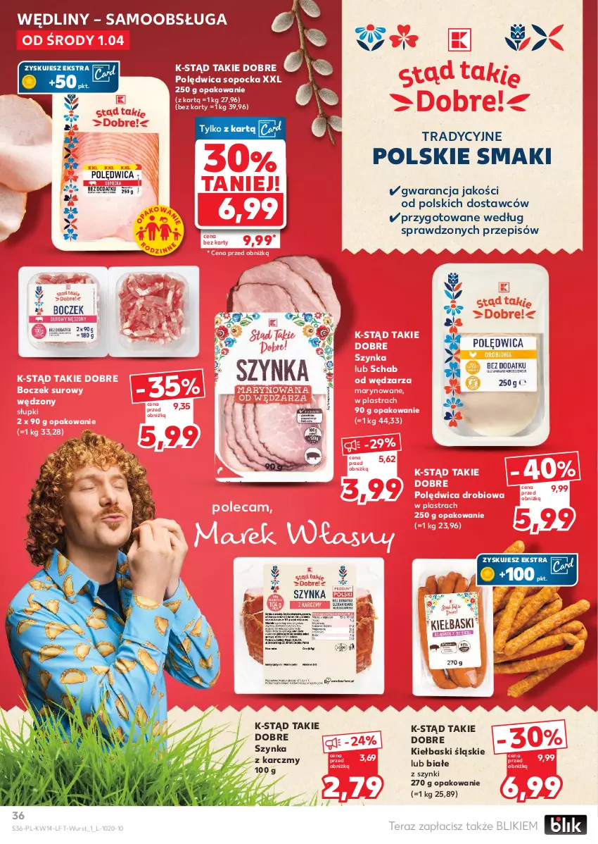 Gazetka promocyjna Kaufland - Gazetka tygodnia - ważna 01.04 do 08.04.2026 - strona 36 - produkty: Boczek, Kiełbaski śląskie, Polędwica, Szynka, Tera