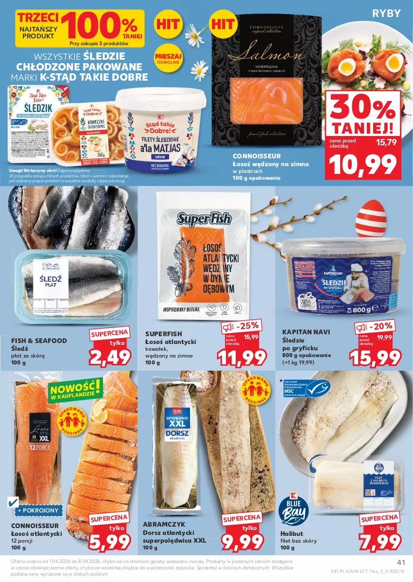Gazetka promocyjna Kaufland - Gazetka tygodnia - ważna 01.04 do 08.04.2026 - strona 41 - produkty: Dorsz, Gry, Halibut, Kawa, Polędwica, Por, Waga, Wałek