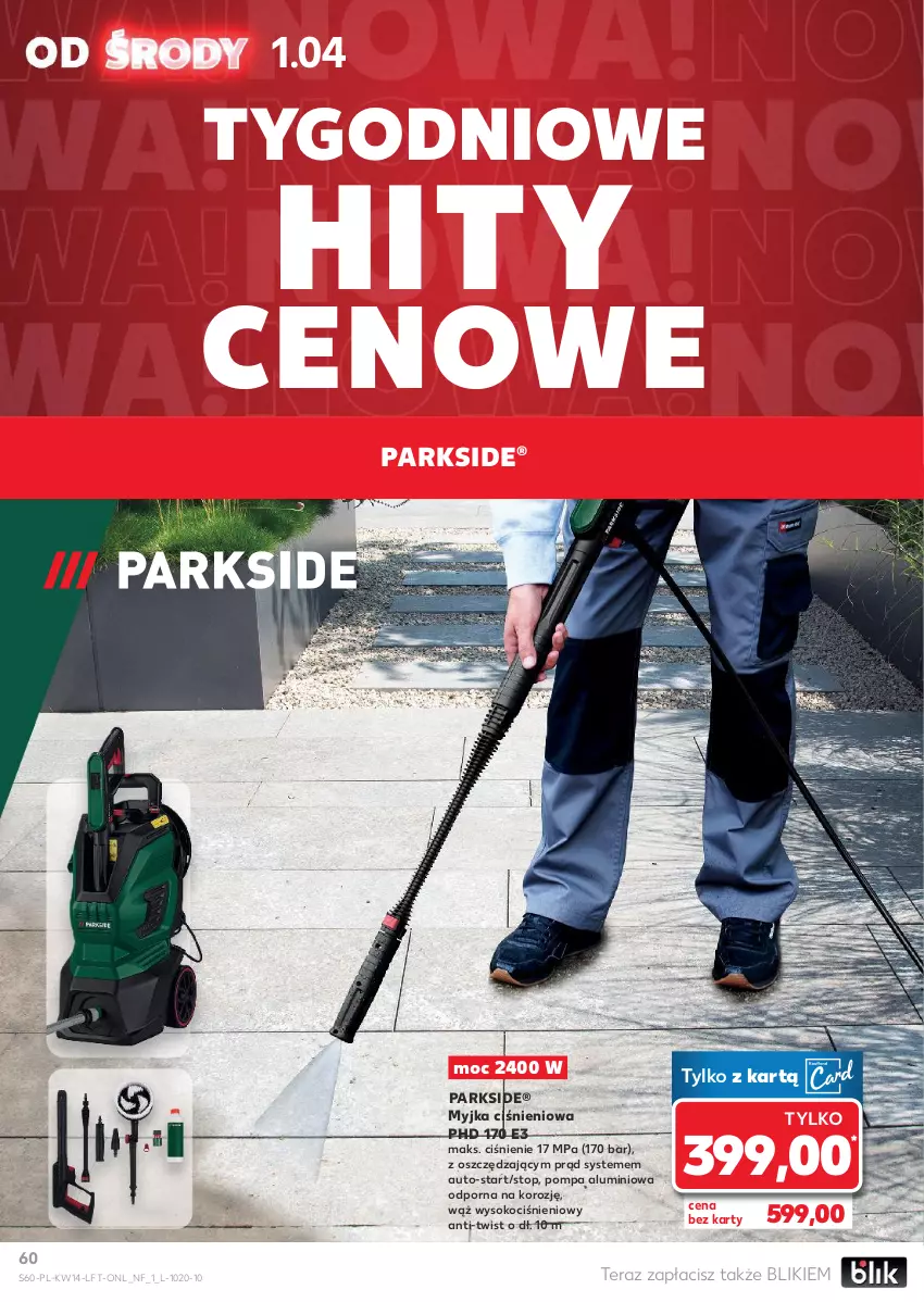 Gazetka promocyjna Kaufland - Gazetka tygodnia - ważna 01.04 do 08.04.2026 - strona 60 - produkty: Koc, Myjka ciśnieniowa, Parkside, Por, Sok, Tera, Top