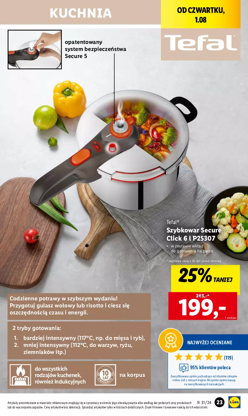 Gazetka promocyjna Lidl - GAZETKA - ważna 29.07 do 03.08.2024 - strona 25 - produkty: Fa, Gulasz wołowy, Kuchnia, Piec, Ryż, Szybkowar, Tefal, Tran