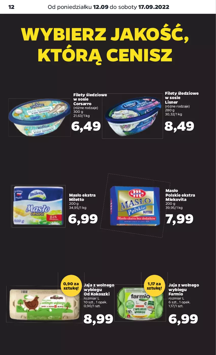 Gazetka promocyjna Netto - Artykuły spożywcze - ważna 12.09 do 17.09.2022 - strona 12 - produkty: Fa, Jaja, Jaja z wolnego wybiegu, Kokos, Kosz, Lisner, Masło, Mleko, Mlekovita, Sos