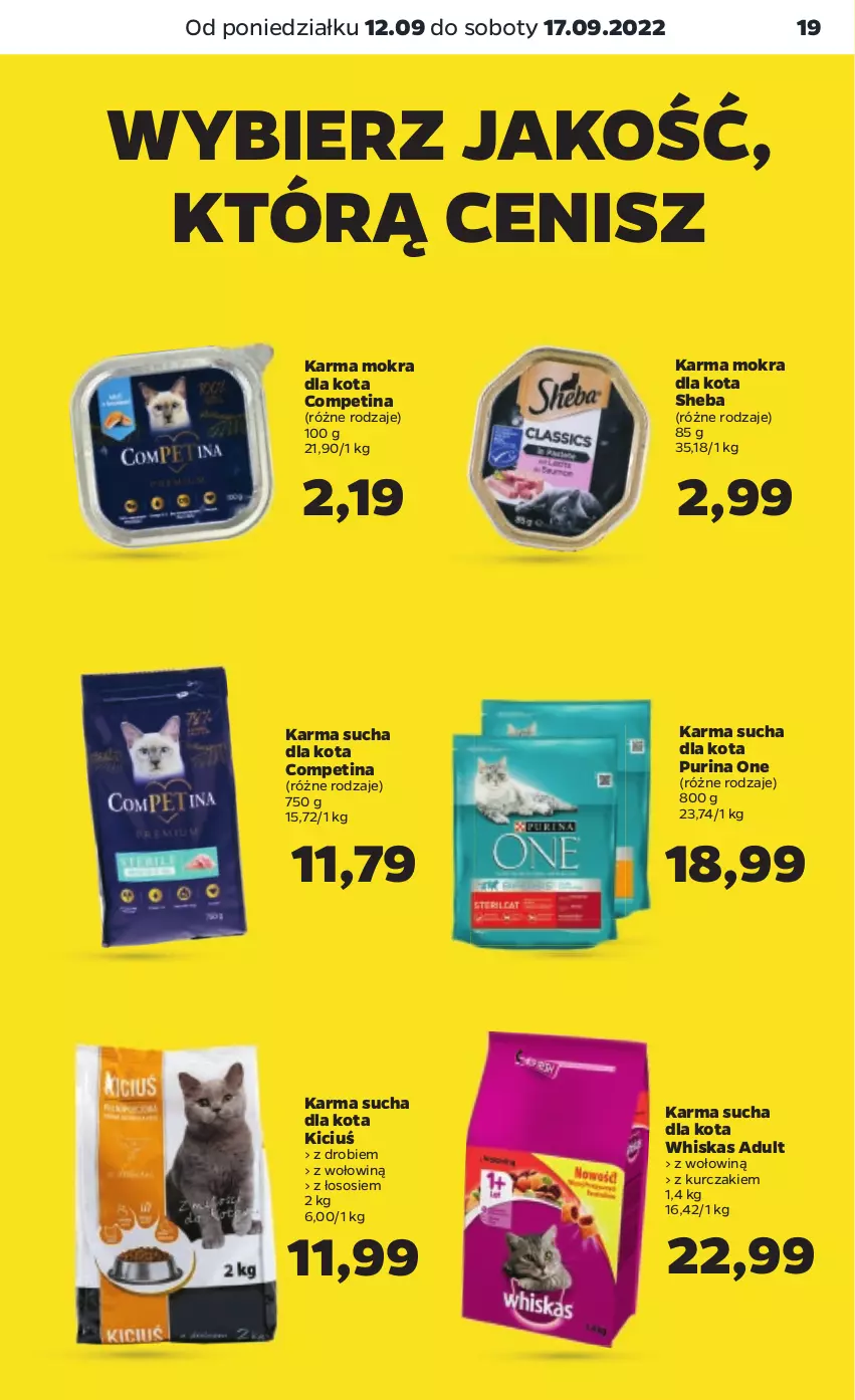 Gazetka promocyjna Netto - Artykuły spożywcze - ważna 12.09 do 17.09.2022 - strona 19 - produkty: Kurczak, Pur, Purina, Sheba, Sos, Whiskas