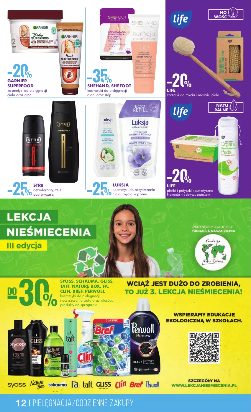 Gazetka promocyjna Super Pharm - Gazetka - ważna 01.04 do 16.04.2023 - strona 12 - produkty: Bref, Clin, Dezodorant, Fa, Garnier, Kosmetyki do pielęgnacji, Luksja, Nature Box, Patyczki kosmetyczne, Perwoll, Schauma, Str8, Syoss, Taft