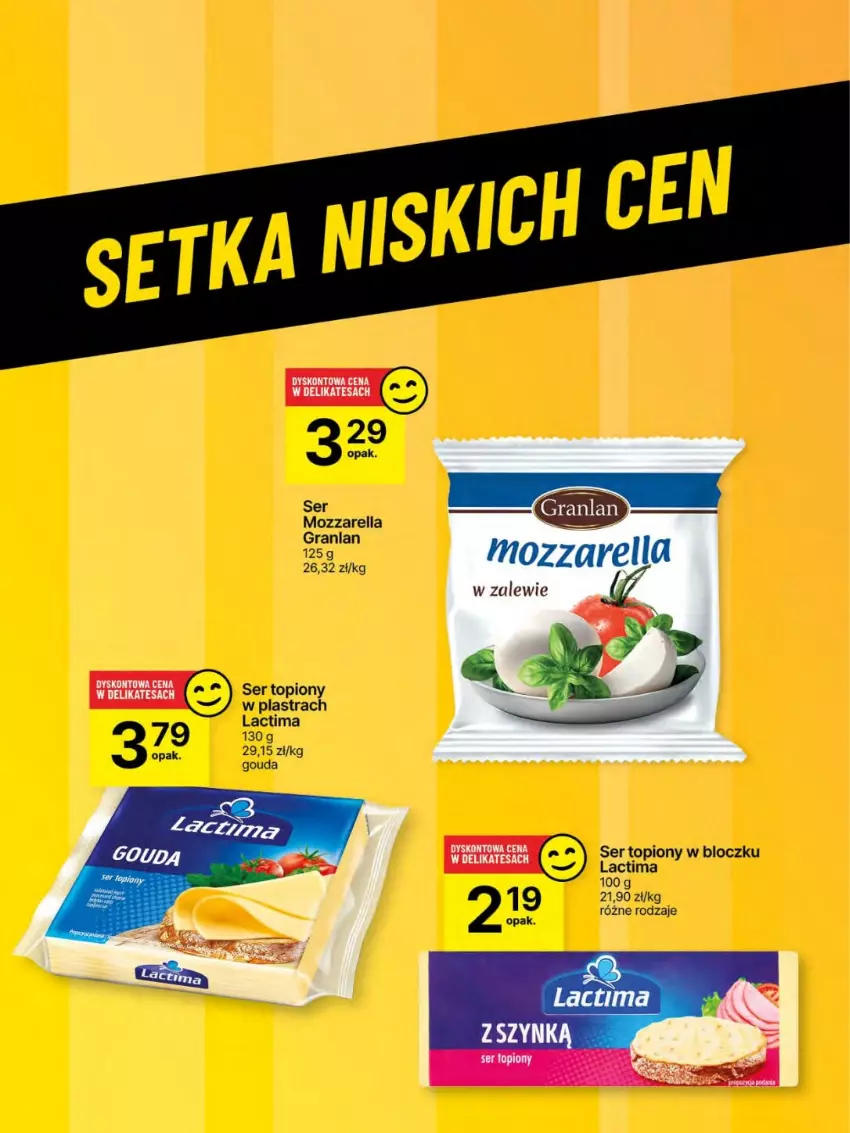 Gazetka promocyjna Delikatesy Centrum - Franczyza DC23 Czwartek - ważna 05.06 do 11.06.2025 - strona 50 - produkty: Gouda, Gra, Mozzarella, Ser, Ser topiony, Top