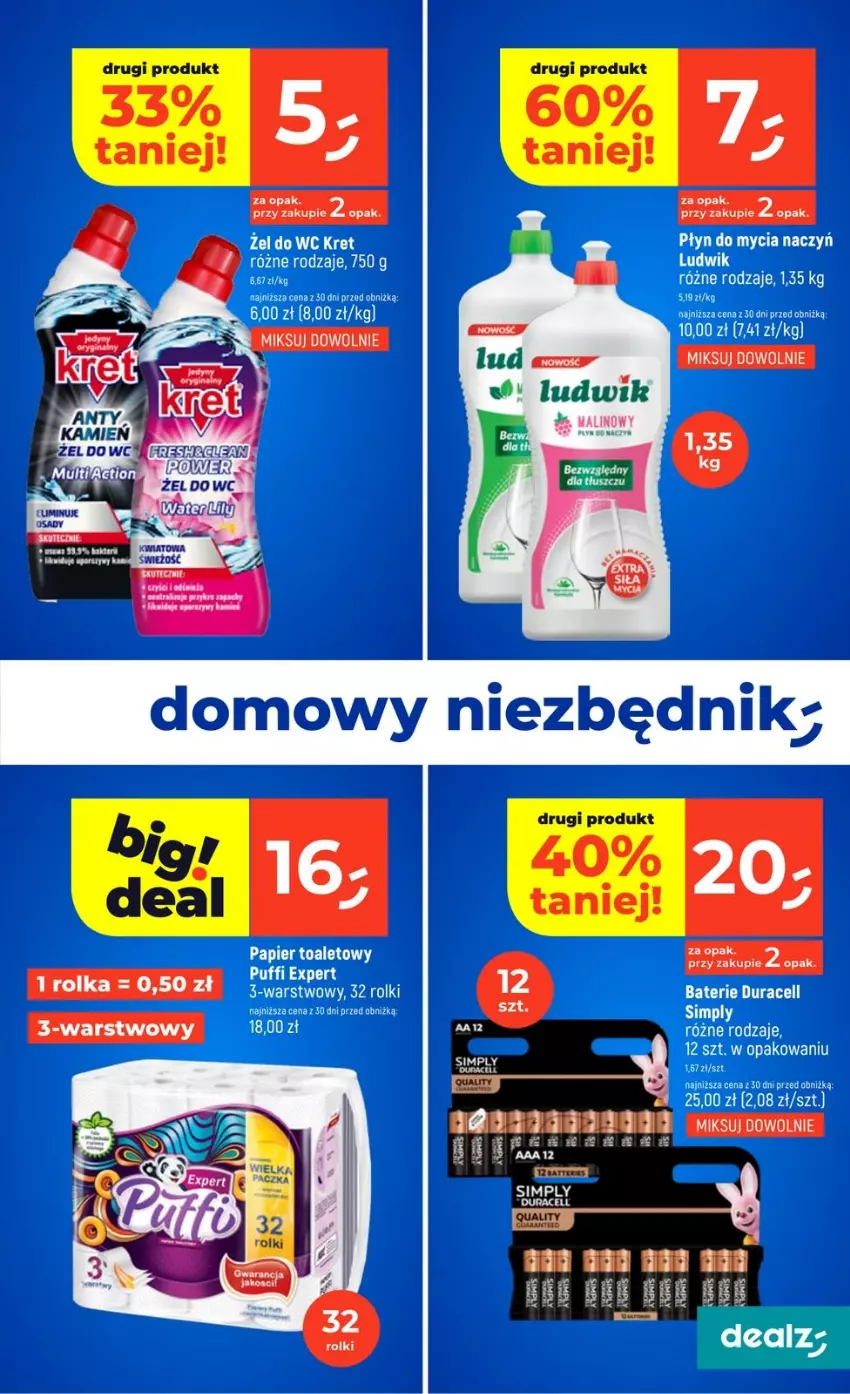 Gazetka promocyjna Dealz - NOWA GAZETKA - ważna 02.04 do 08.04.2026 - strona 23 - produkty: Do mycia naczyń, Duracell, Fa, Kret, Ludwik, Płyn do mycia, Płyn do mycia naczyń, Rolki