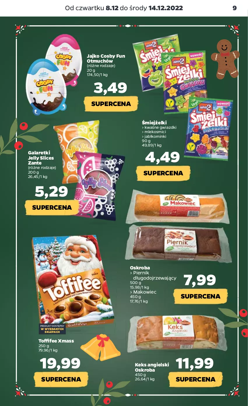 Gazetka promocyjna Netto - Artykuły spożywcze - ważna 08.12 do 14.12.2022 - strona 9 - produkty: Gala, Galaretki, Makowiec, Mleko, Piernik, Toffifee