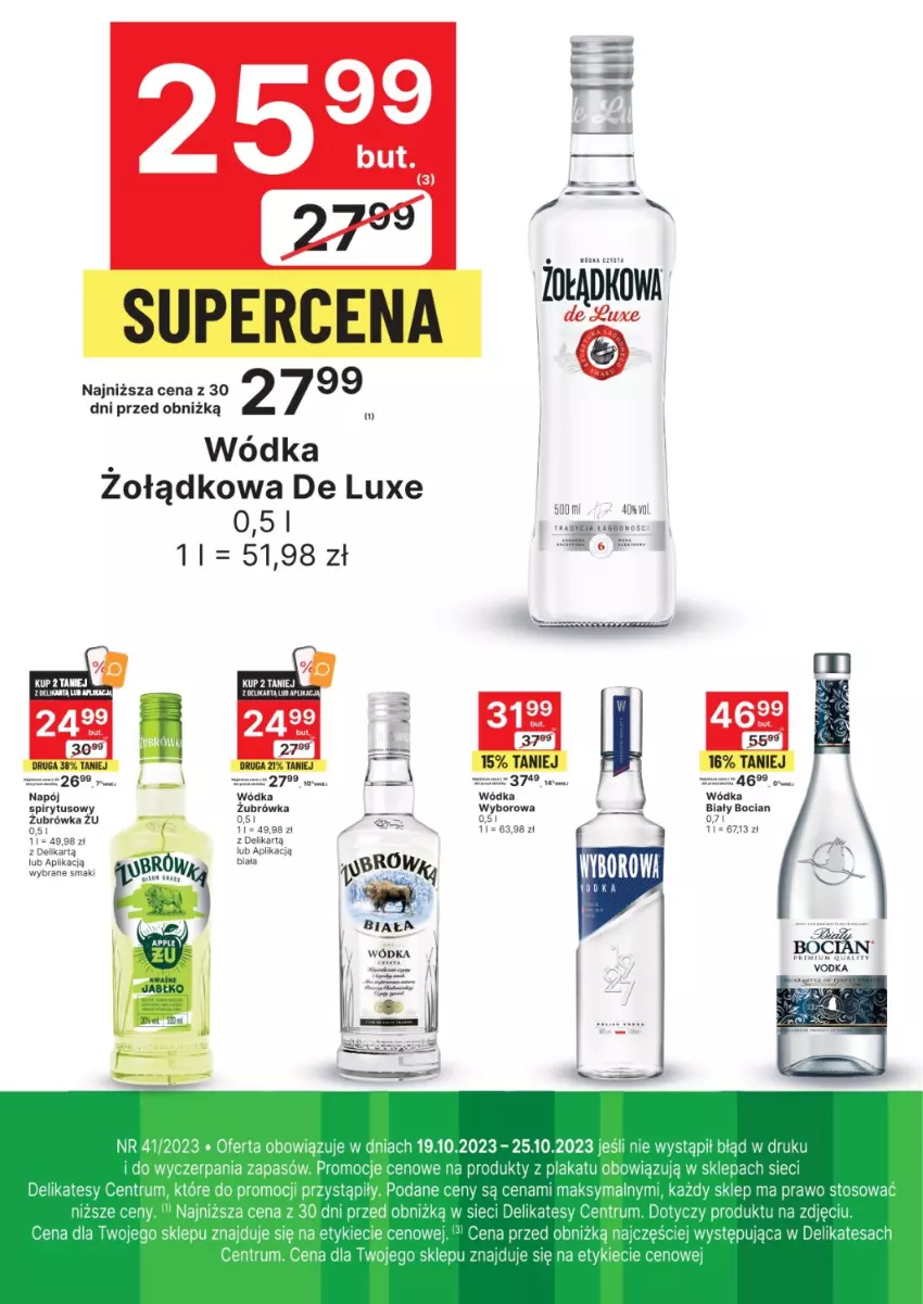 Gazetka promocyjna Delikatesy Centrum - Folder alkoholowy DC41 - ważna 19.10 do 25.10.2023 - strona 1 - produkty: Biały Bocian, Napój, Rum, Wódka, Wyborowa