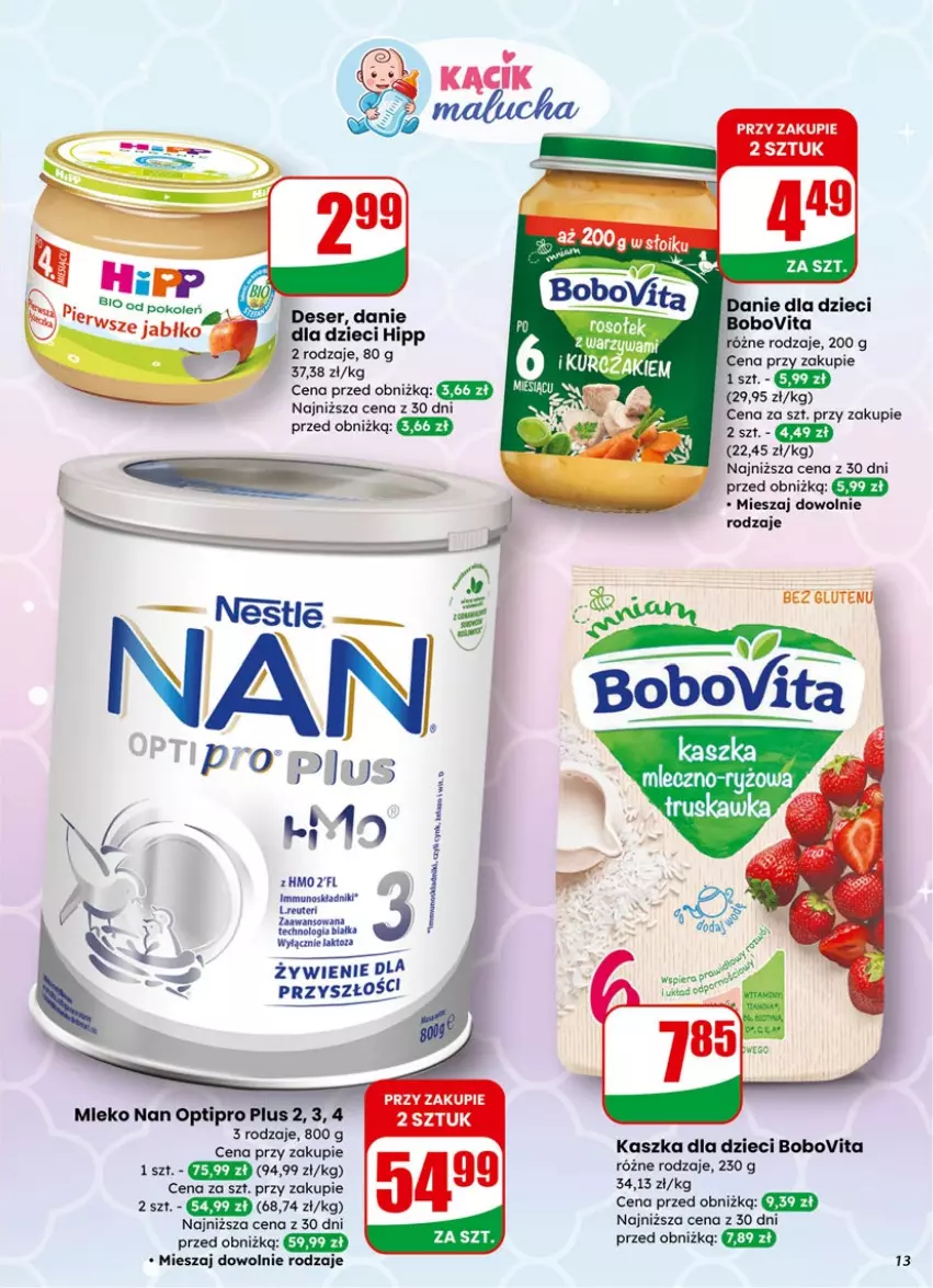 Gazetka promocyjna Dino - Gazetka 02 / 2026 - ważna 07.01 do 13.01.2026 - strona 13 - produkty: BoboVita, Deser, Dzieci, HiPP, Koc, NAN Optipro, Ser, Warzywa