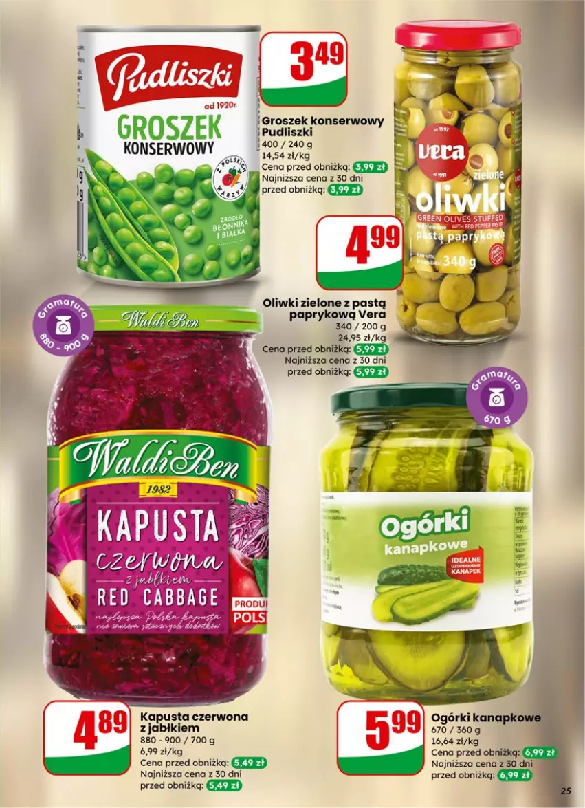 Gazetka promocyjna Dino - Gazetka 02 / 2026 - ważna 07.01 do 13.01.2026 - strona 25 - produkty: Groszek, Oliwki, Oliwki zielone, Pudliszki, Ser