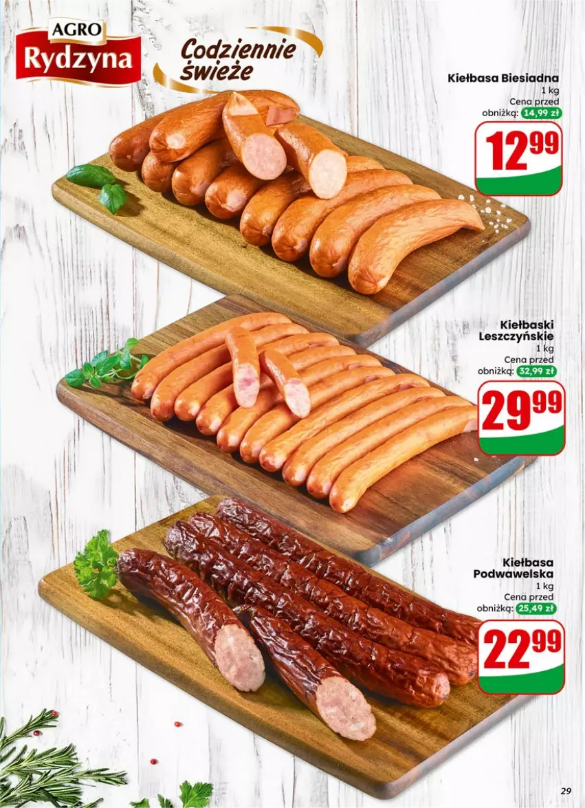 Gazetka promocyjna Dino - Gazetka 02 / 2026 - ważna 07.01 do 13.01.2026 - strona 29 - produkty: Kiełbasa, Kiełbasa biesiadna, Kiełbasa podwawelska, Wawel
