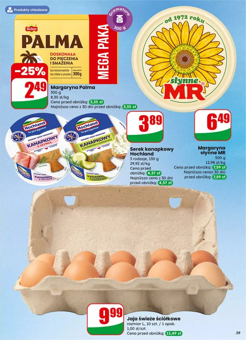 Gazetka promocyjna Dino - Gazetka 02 / 2026 - ważna 07.01 do 13.01.2026 - strona 39 - produkty: Hochland, Jaja, Margaryna, Palma, Piec, Ser, Serek, Słynne