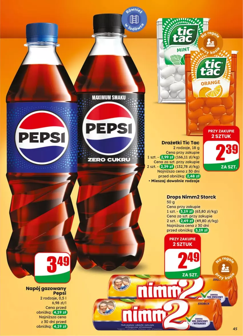Gazetka promocyjna Dino - Gazetka 02 / 2026 - ważna 07.01 do 13.01.2026 - strona 45 - produkty: Napój, Napój gazowany, Nimm2, Pepsi