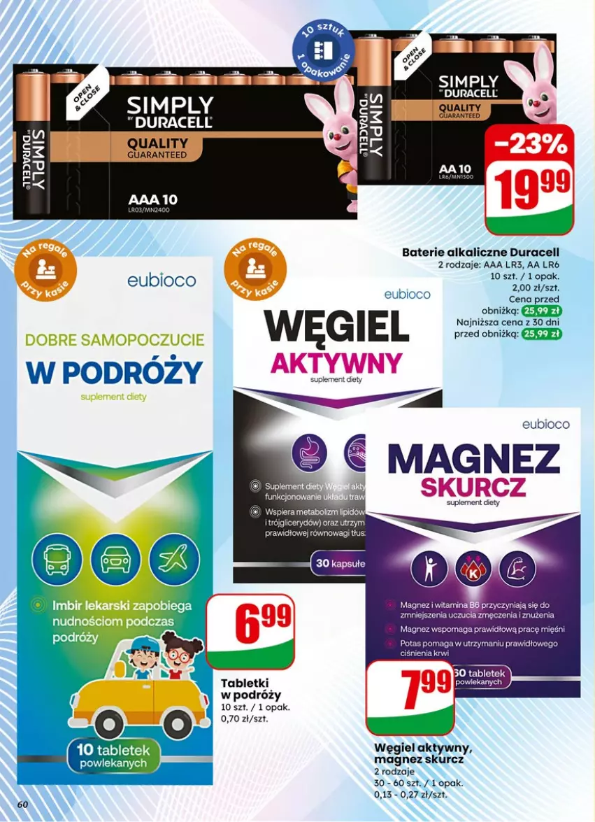 Gazetka promocyjna Dino - Gazetka 02 / 2026 - ważna 07.01 do 13.01.2026 - strona 60 - produkty: Baterie alkaliczne, Duracell, Magnez, Suplement diety, Tablet, Wagi, Węgiel aktywny