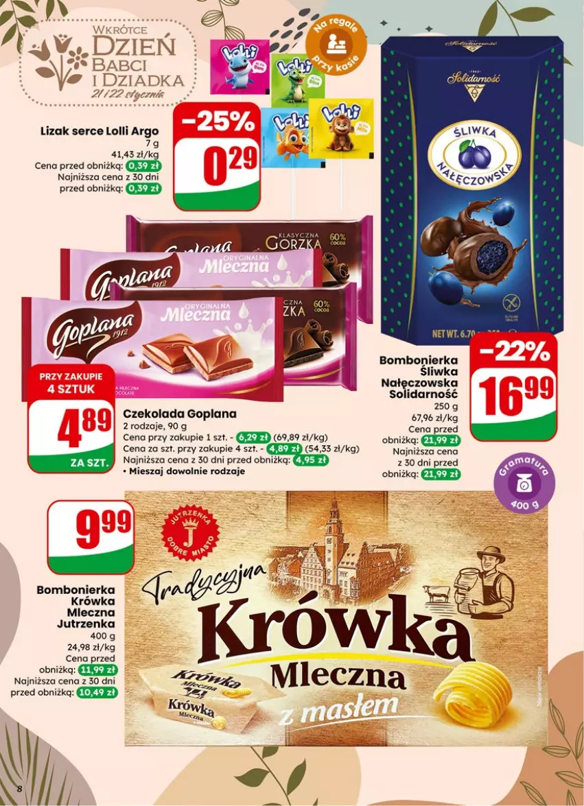 Gazetka promocyjna Dino - Gazetka 02 / 2026 - ważna 07.01 do 13.01.2026 - strona 8 - produkty: Czekolada, Goplana, HP, Jutrzenka, LANA, Miecz, Ser