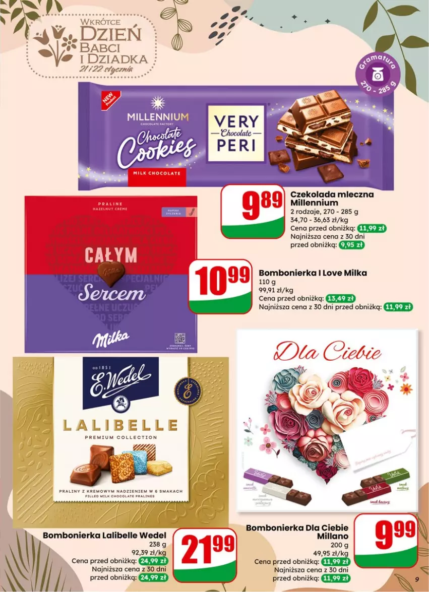 Gazetka promocyjna Dino - Gazetka 02 / 2026 - ważna 07.01 do 13.01.2026 - strona 9 - produkty: Bell, Czekolada, Czekolada mleczna, Milka, Praliny