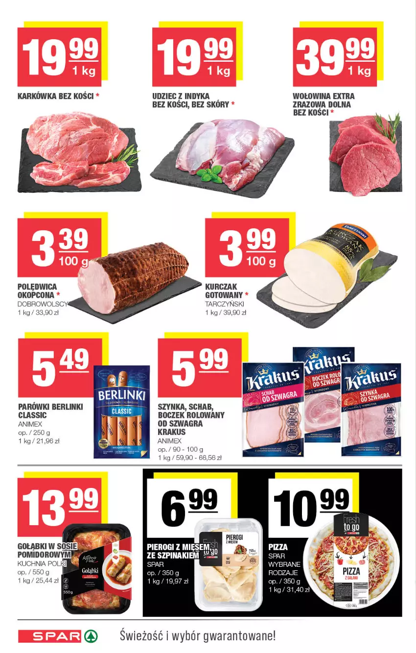 Gazetka promocyjna Spar - Spar - ważna 21.10 do 31.10.2024 - strona 4 - produkty: Berlinki, Boczek, Gra, Krakus, Kuchnia, Kurczak, Pierogi, Polędwica, Szynka, Tarczyński, Udziec z indyka, Wołowina