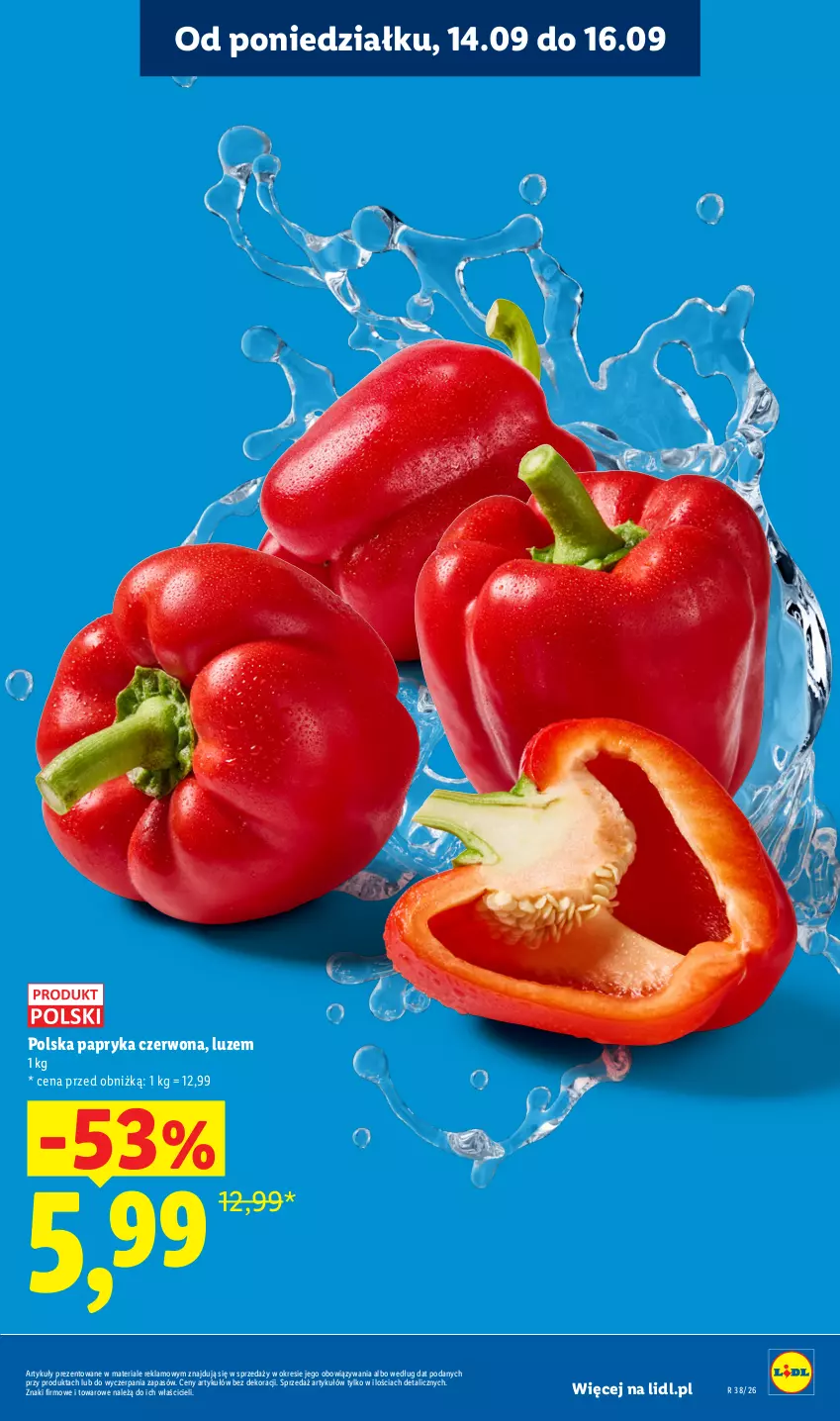 Gazetka promocyjna Lidl - Gazetka ważna od 14.09 do 16.09 - ważna 14.09 do 16.09.2026 - strona 15 - produkty: Papryka, Papryka czerwona