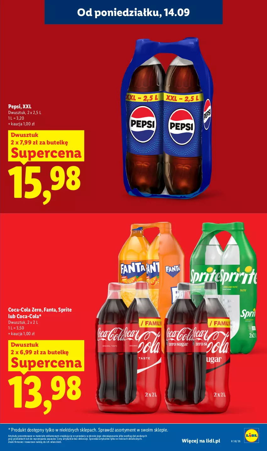 Gazetka promocyjna Lidl - Gazetka ważna od 14.09 do 16.09 - ważna 14.09 do 16.09.2026 - strona 17 - produkty: Coca-Cola, Fa, Fanta, Pepsi, Sprite