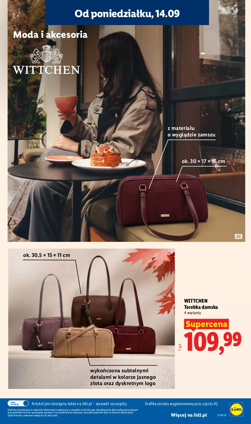 Gazetka promocyjna Lidl - Gazetka ważna od 14.09 do 16.09 - ważna 14.09 do 16.09.2026 - strona 23 - produkty: Gra, Grafika, Kret, Moda, Torebka, Wittchen