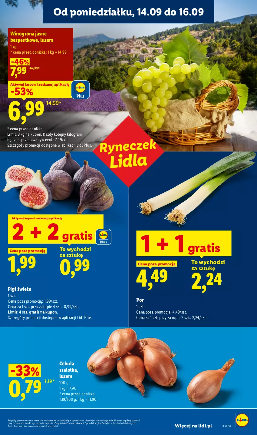 Gazetka promocyjna Lidl - Gazetka ważna od 14.09 do 16.09 - ważna 14.09 do 16.09.2026 - strona 31 - produkty: Cebula, Cebula szalotka, Figi, Gra, Olej, Por, Szal, Wino, Winogrona