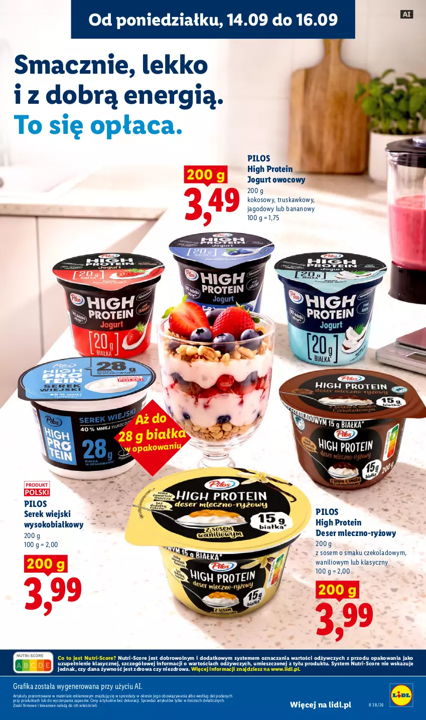 Gazetka promocyjna Lidl - Gazetka ważna od 14.09 do 16.09 - ważna 14.09 do 16.09.2026 - strona 43 - produkty: Deser, Gra, Grafika, Jogurt, Jogurt owocowy, Kokos, Pilos, Ryż, Ser, Serek, Serek wiejski, Sok, Sos