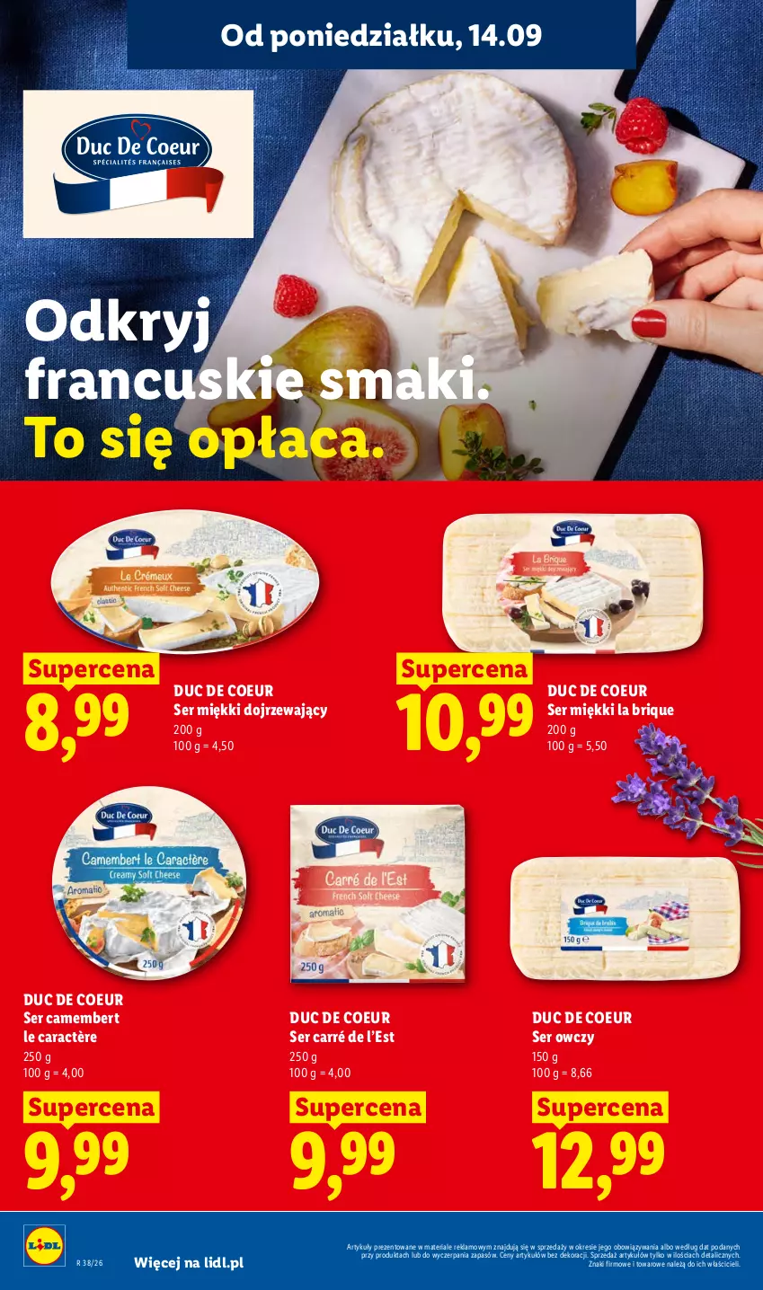 Gazetka promocyjna Lidl - Gazetka ważna od 14.09 do 16.09 - ważna 14.09 do 16.09.2026 - strona 46 - produkty: Camembert, Ser, Ser owczy