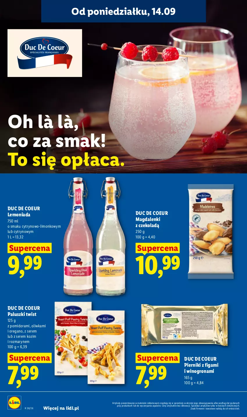 Gazetka promocyjna Lidl - Gazetka ważna od 14.09 do 16.09 - ważna 14.09 do 16.09.2026 - strona 50 - produkty: Lemoniada, Piernik, Ser, Wino, Winogrona