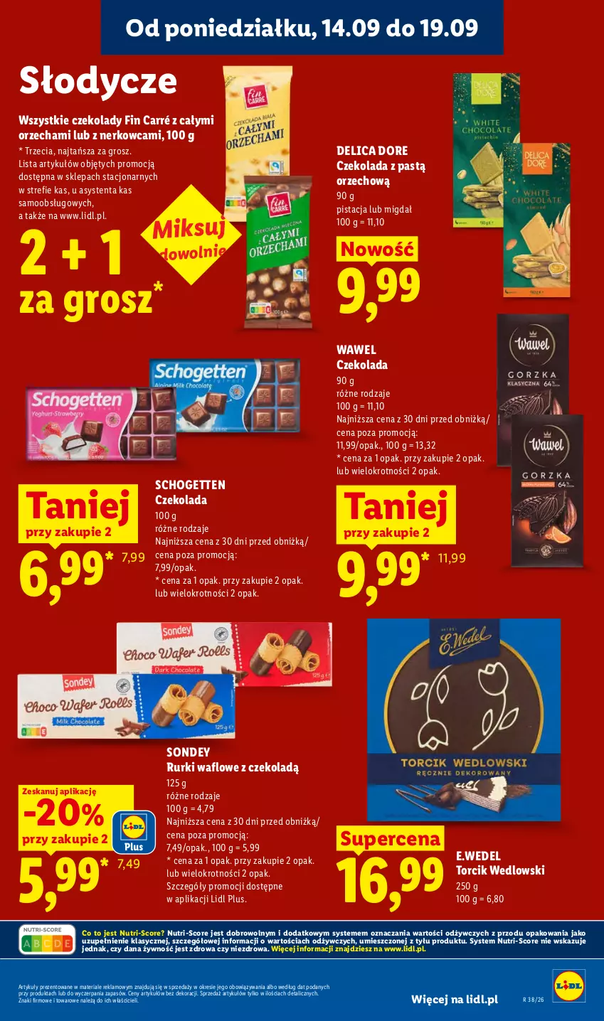 Gazetka promocyjna Lidl - Gazetka ważna od 14.09 do 16.09 - ważna 14.09 do 16.09.2026 - strona 55 - produkty: Czekolada, Rurki, Schogetten, Wawel