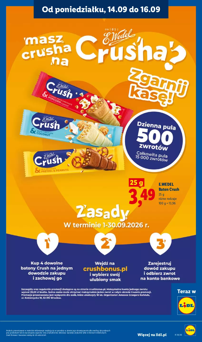 Gazetka promocyjna Lidl - Gazetka ważna od 14.09 do 16.09 - ważna 14.09 do 16.09.2026 - strona 57 - produkty: Baton, Tera