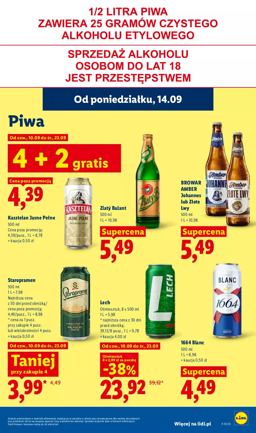 Gazetka promocyjna Lidl - Gazetka ważna od 14.09 do 16.09 - ważna 14.09 do 16.09.2026 - strona 61 - produkty: Gra, Kasztelan, Piwa