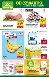 Gazetka promocyjna Stokrotka - Supermarket - Gazetka - ważna od 06.07 do 06.07.2022 - strona 1 - produkty: Piwa, Piwo, Banany, Nałęczowianka, Gra, Schab wieprzowy, Farm Milk, Woda, Masło, Mleko, Fa