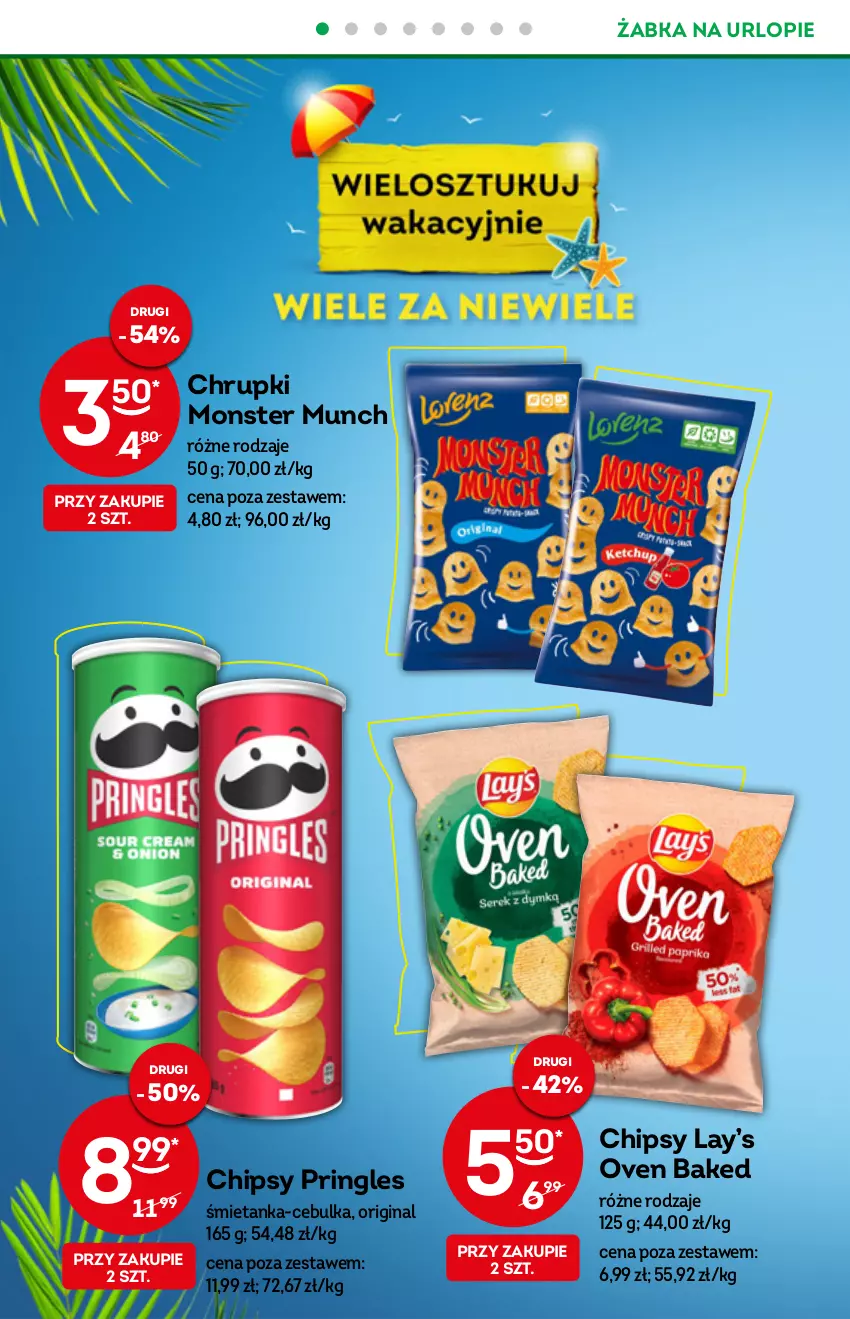 Gazetka promocyjna Żabka - ważna 03.08 do 09.08.2022 - strona 10 - produkty: Chipsy, Chrupki, Gin, Lay’s, Monster Munch, Pringles