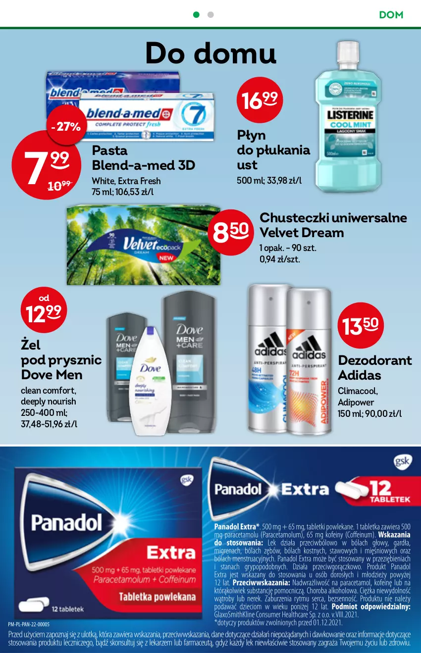 Gazetka promocyjna Żabka - ważna 03.08 do 09.08.2022 - strona 50 - produkty: Adidas, Blend-a-Med, Chusteczki, Dezodorant, Dove, Płyn do płukania, Velvet