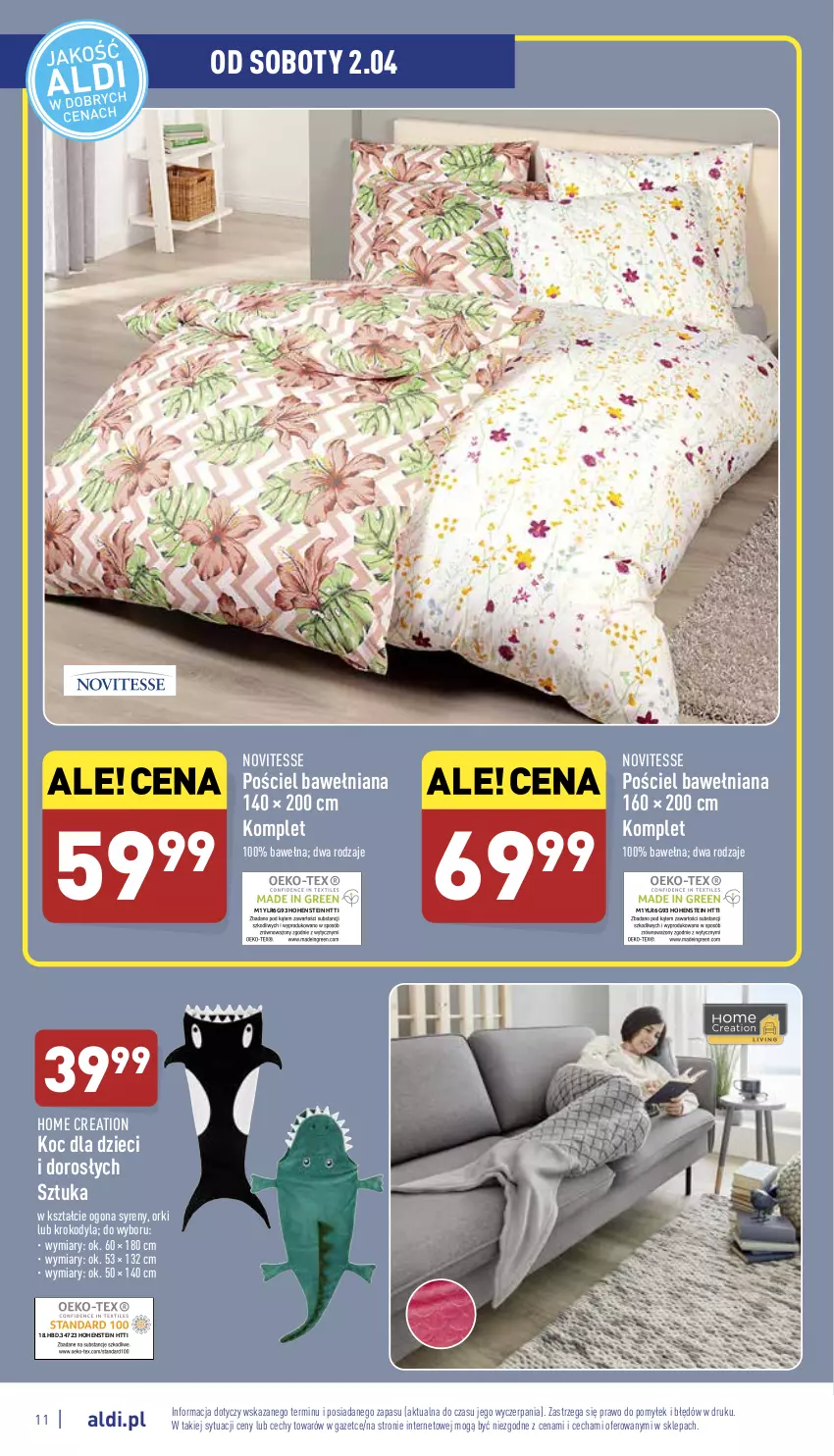 Gazetka promocyjna Aldi - Katalog Moda i Dom - ważna 30.03 do 02.04.2022 - strona 11 - produkty: Dzieci, Koc, Pościel, Wełna