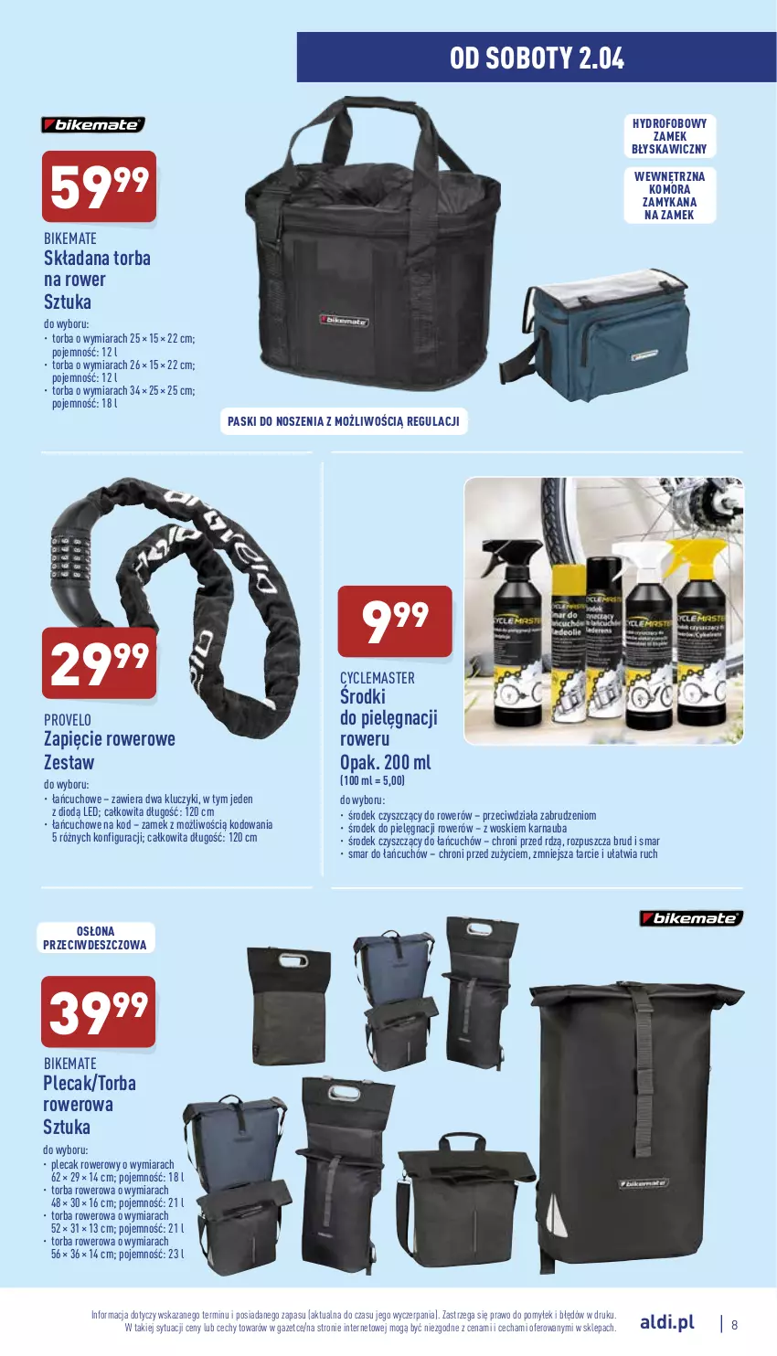 Gazetka promocyjna Aldi - Katalog Moda i Dom - ważna 30.03 do 02.04.2022 - strona 8 - produkty: Plecak, Rower, Torba