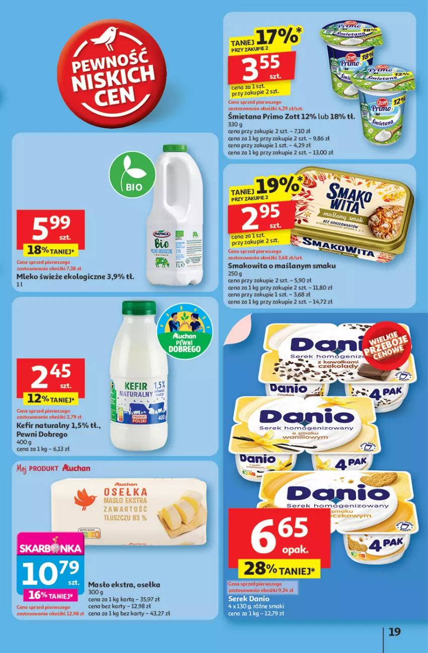 Gazetka promocyjna Auchan - JAK PRAGNĘ LATA Hipermarket - ważna 20.06 do 25.06.2025 - strona 21 - produkty: Kefir, Kefir naturalny, Masło, Mleko, Smakowita, Zott