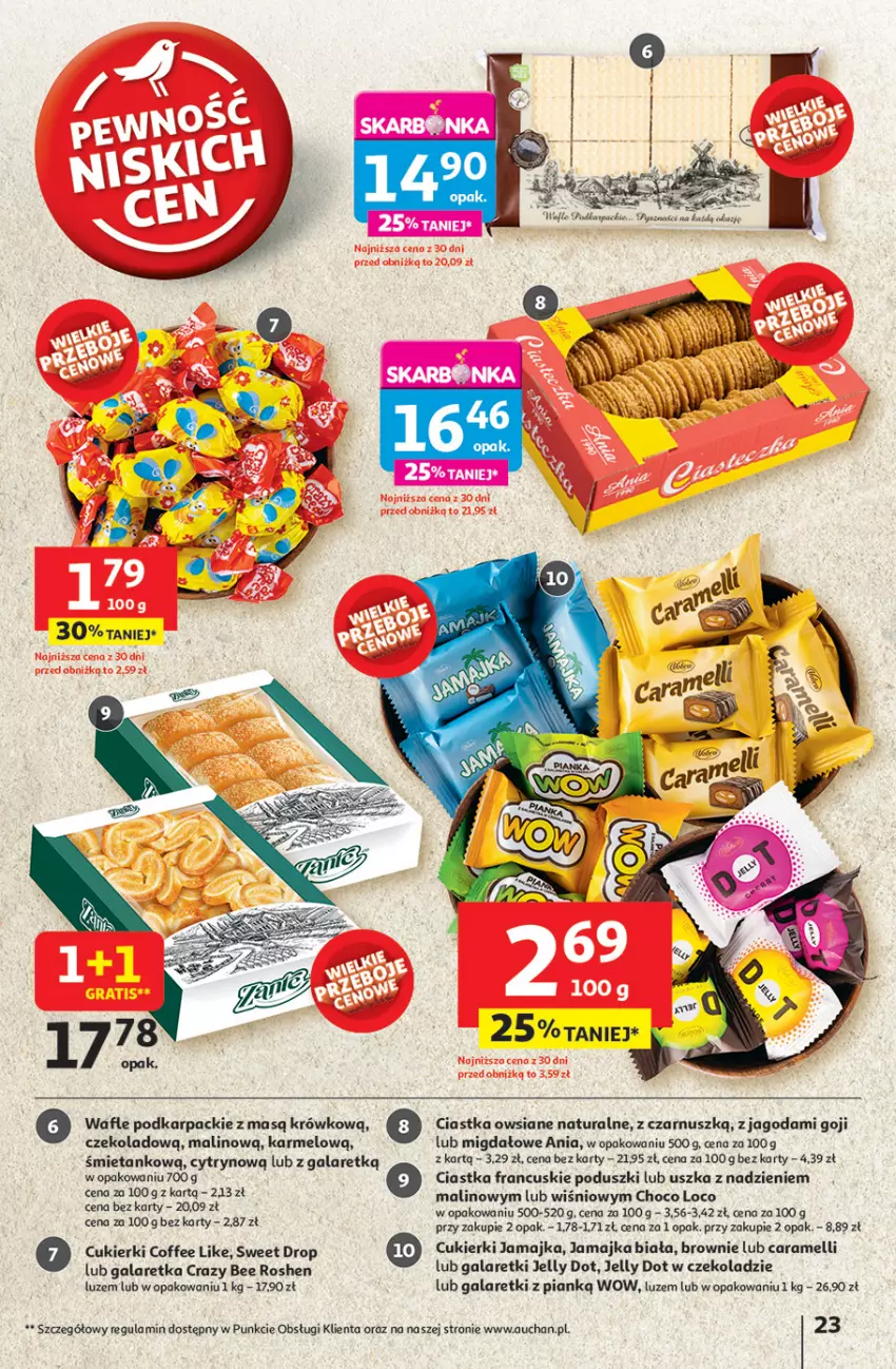 Gazetka promocyjna Auchan - JAK PRAGNĘ LATA Hipermarket - ważna 20.06 do 25.06.2025 - strona 25 - produkty: Brownie, Ciastka, Ciastka owsiane, Cukier, Cukierki, Gala, Galaretka, Galaretki, Karp, Wafle