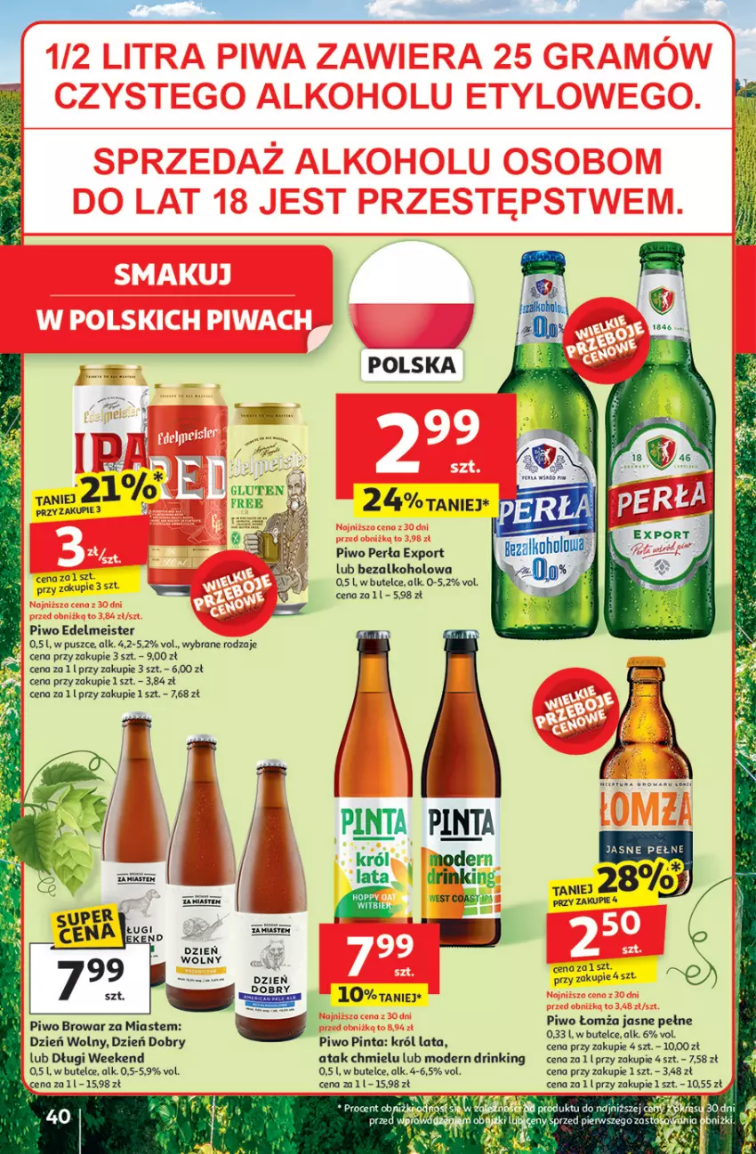 Gazetka promocyjna Auchan - JAK PRAGNĘ LATA Hipermarket - ważna 20.06 do 25.06.2025 - strona 42 - produkty: Perła, Piwo, Por