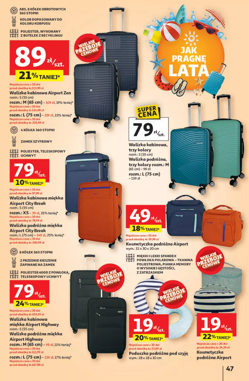 Gazetka promocyjna Auchan - JAK PRAGNĘ LATA Hipermarket - ważna 20.06 do 25.06.2025 - strona 51 - produkty: Kosmetyczka, Poduszka, Por, Sok, Teleskop, Top, Tran, Walizka