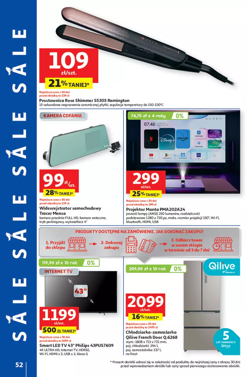 Gazetka promocyjna Auchan - JAK PRAGNĘ LATA Hipermarket - ważna 20.06 do 25.06.2025 - strona 56 - produkty: Acer, Chłodziarka, Fa, Kamera, LED TV, Manta, Philips, Remington, Zamrażarka