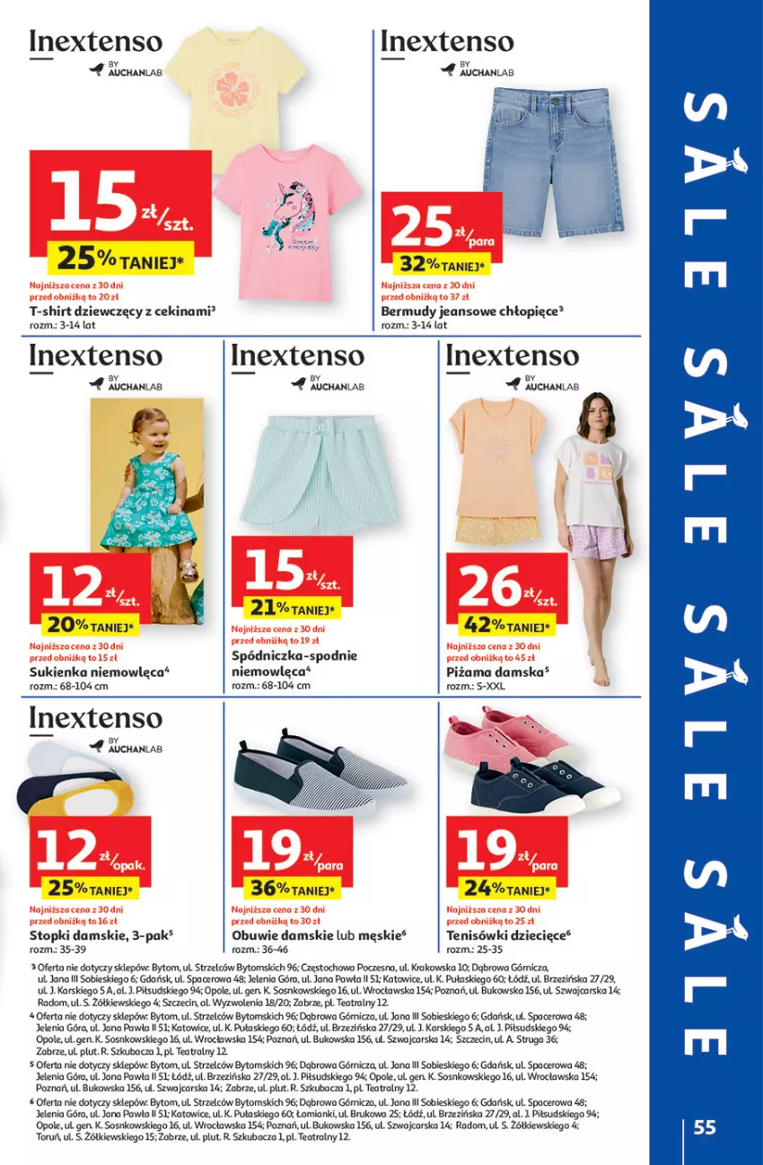 Gazetka promocyjna Auchan - JAK PRAGNĘ LATA Hipermarket - ważna 20.06 do 25.06.2025 - strona 59 - produkty: Acer, Bermudy, Cars, Dzieci, Obuwie, Piżama, Sos, Spodnie, Sukienka, T-shirt, Tenisówki, Top