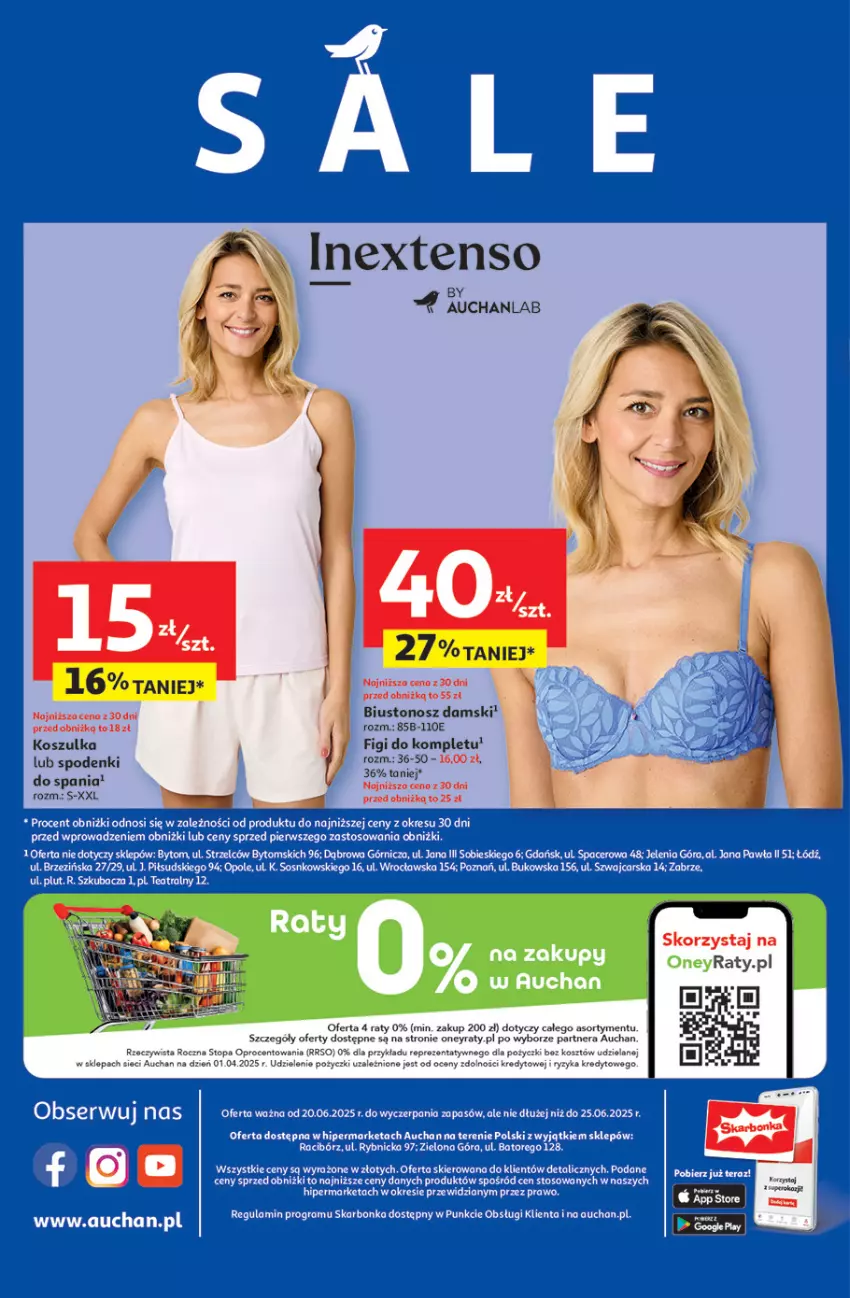Gazetka promocyjna Auchan - JAK PRAGNĘ LATA Hipermarket - ważna 20.06 do 25.06.2025 - strona 60 - produkty: Biustonosz, Figi, Kosz, Koszulka, LANA