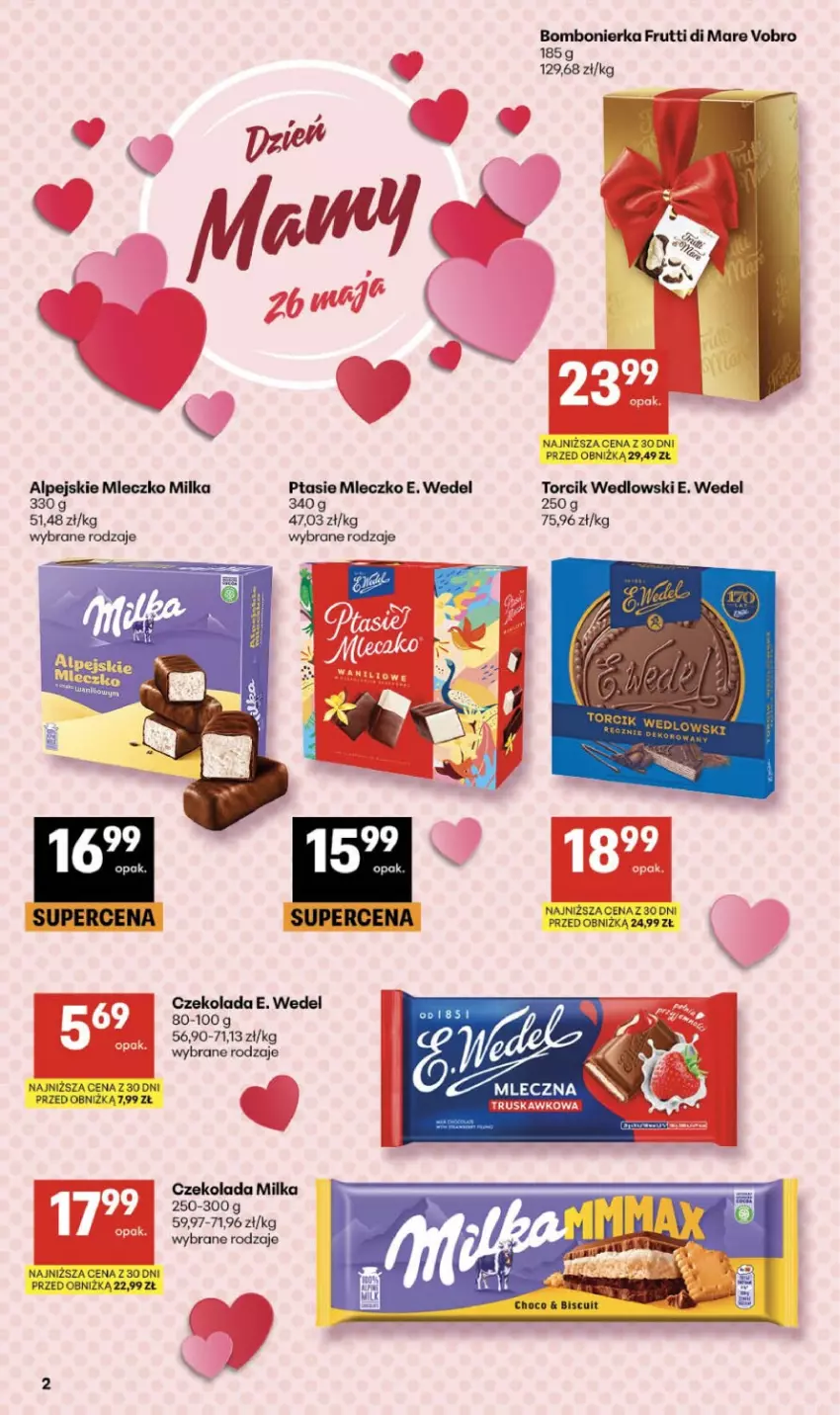 Gazetka promocyjna Delikatesy Centrum - Franczyza DC21 Czwartek - ważna 21.05 do 27.05.2026 - strona 2 - produkty: Czekolada, E. Wedel, Milka, Mleczko, Ptasie mleczko