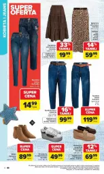 Gazetka promocyjna Carrefour - Gazetka Stylowe okazje od poniedziałku! - Gazetka - ważna od 28.02 do 28.02.2026 - strona 4 - produkty: Spódnica, Mokasyny, Spodnie jeans, Spodnie, Botki, Fa